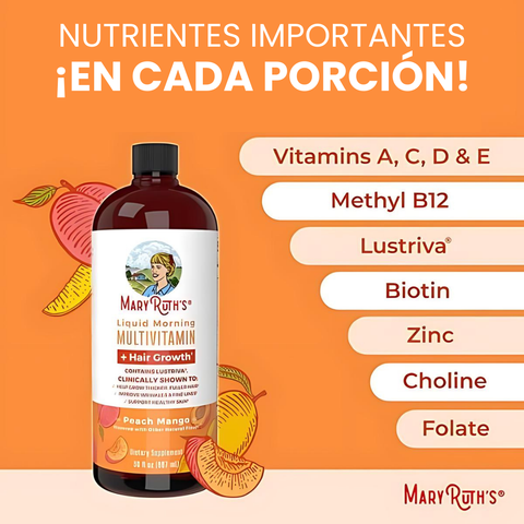 Multivitamínico líquido + Crecimiento del cabello con Lustriva®