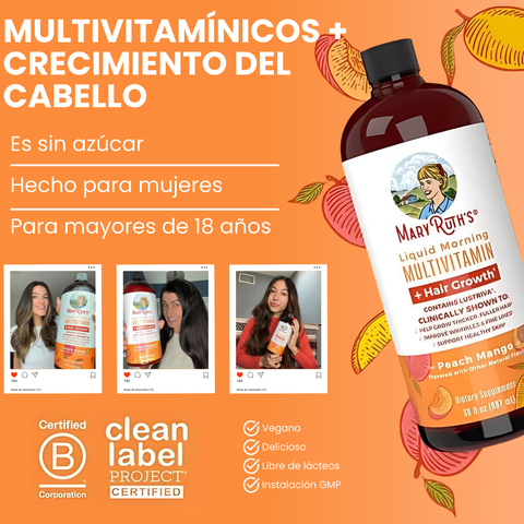 Multivitamínico líquido + Crecimiento del cabello con Lustriva®