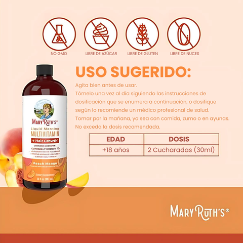 Multivitamínico líquido + Crecimiento del cabello con Lustriva®