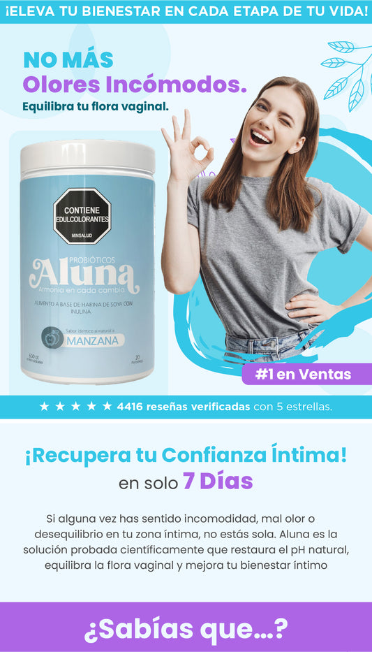 Aluna Probiótico Vaginal | Zona íntima sana